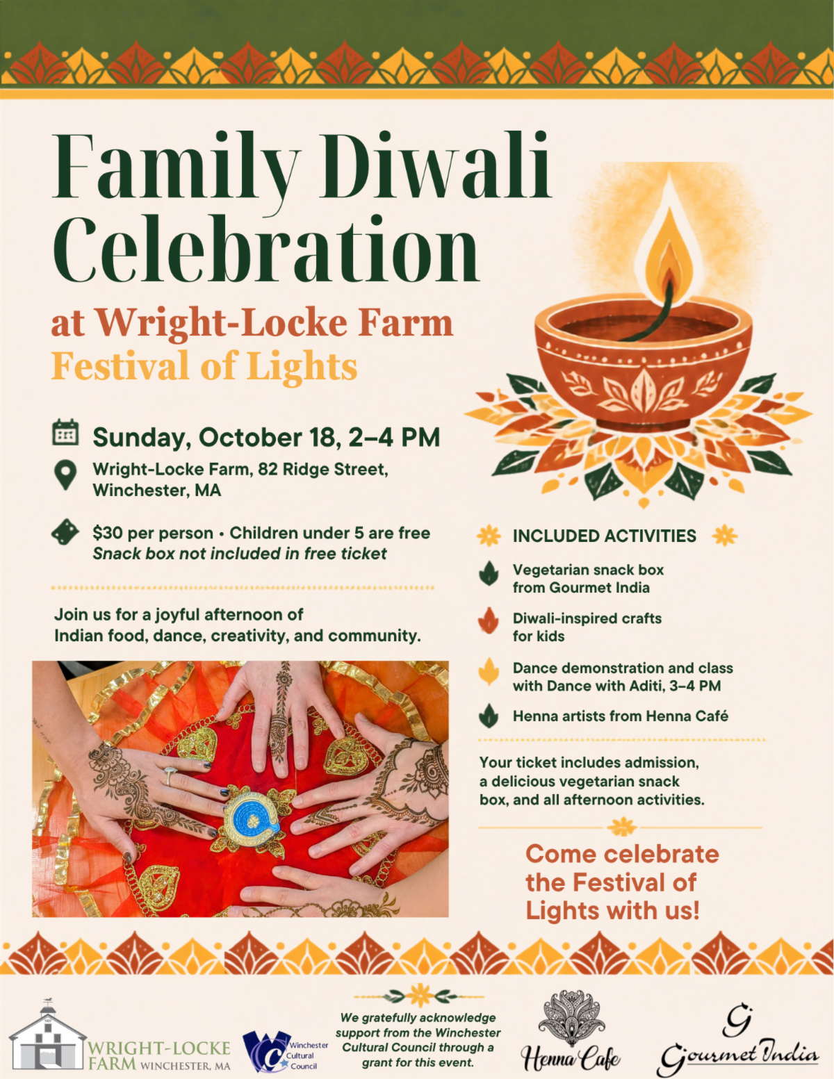 Flier for Family Diwali Celebration
