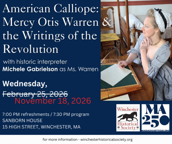 Flier for American Calliope: Mercy Otis Warren & the Writings of the Revolution